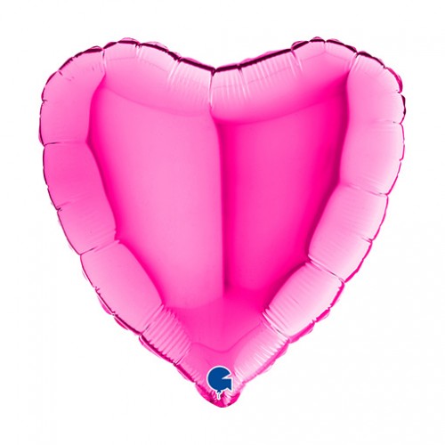 Folieballon hart fuchsia