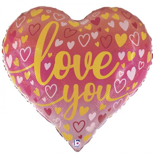 Folieballon xl love you hartjes