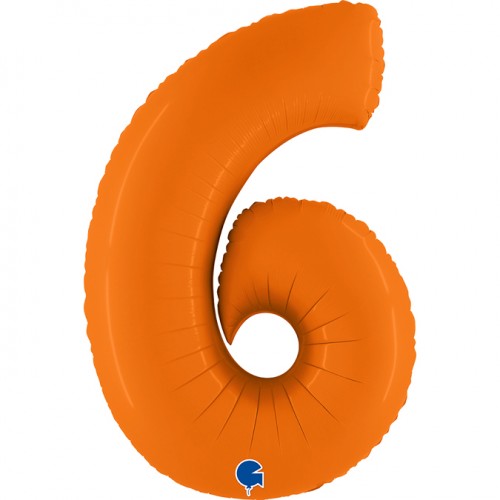 Cijfer 6 mat oranje 100 cm