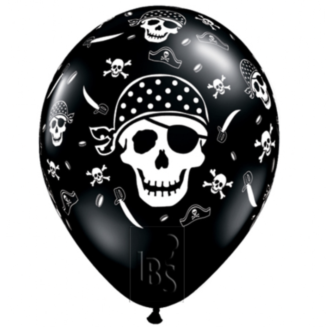 Bedrukte ballon piraten, skulls and bones
