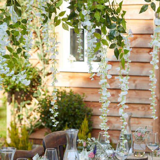 Witte wisteria kunstbloem