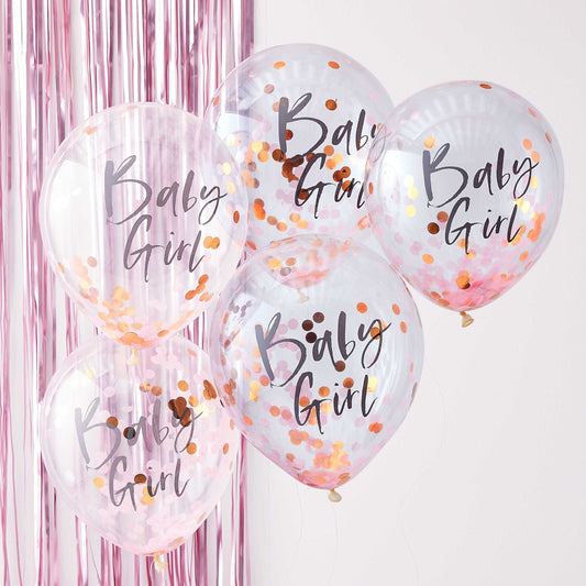 Baby girl confetti ballonnen