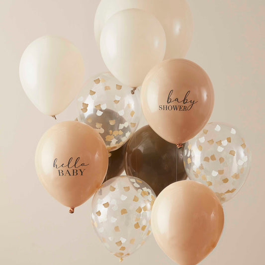 Babyshower neutrale ballonnen set