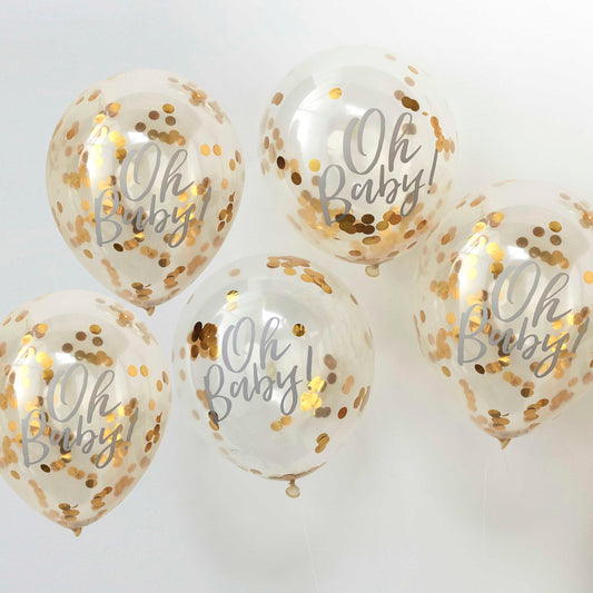 Oh baby gouden confetti ballonnen