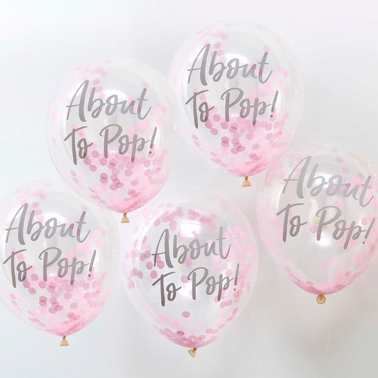 About to pop! roze confetti ballonnen