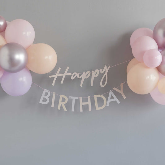 Roze pastel happy birthday set