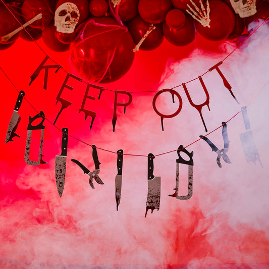 Keep out halloween tekst slinger