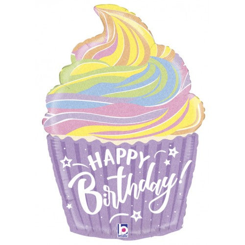 Folieballon happy birthday cupcake