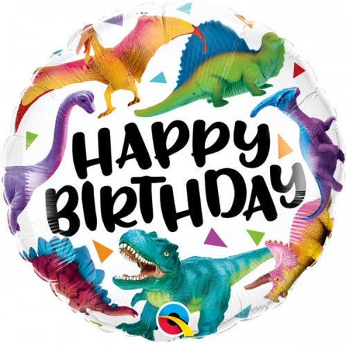 Folieballon happy birthday dino kleurrijk