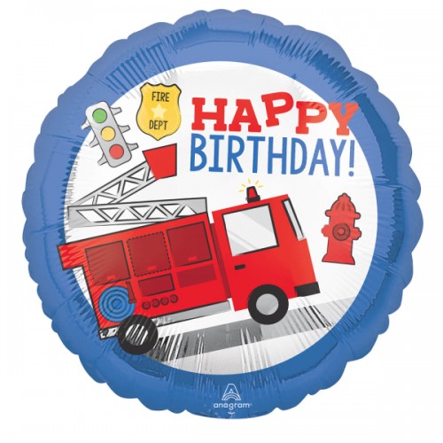Folieballon happy birthday brandweer