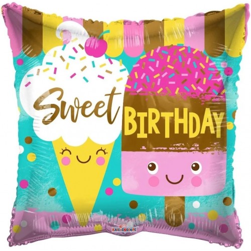 Folieballon sweet birthday - eco ballon