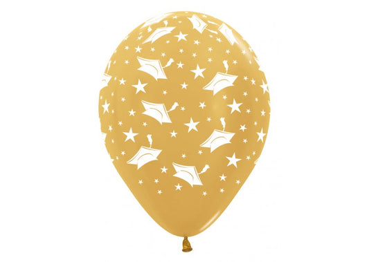 Bedrukte ballon: geslaagd hoedjes goud