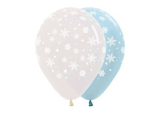 Bedrukte ballon: sneeuwvlokjes