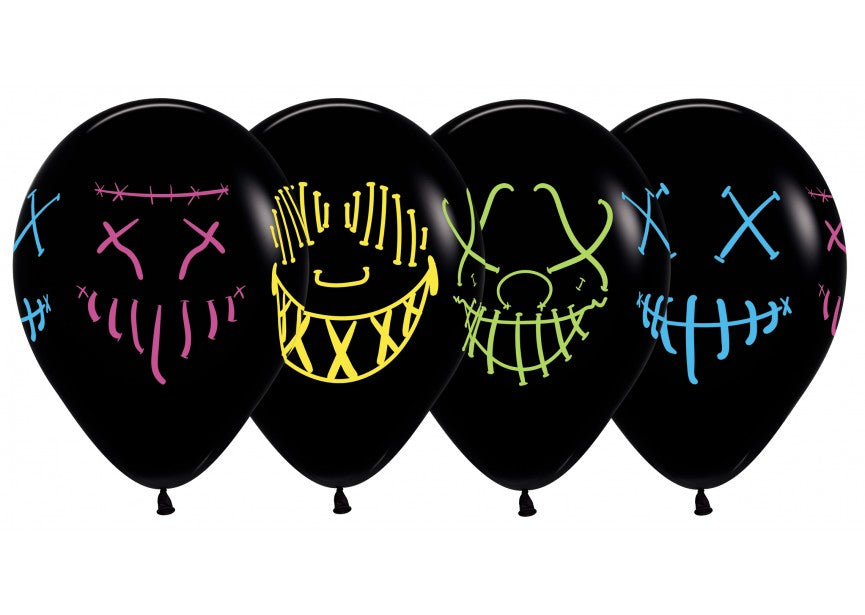 Bedrukte ballon: Neon maskers