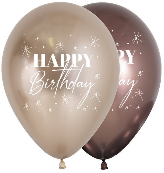 Bedrukte chrome ballonnen happy birthday