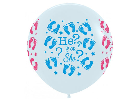 Bedrukte ballon: He of She? 90cm