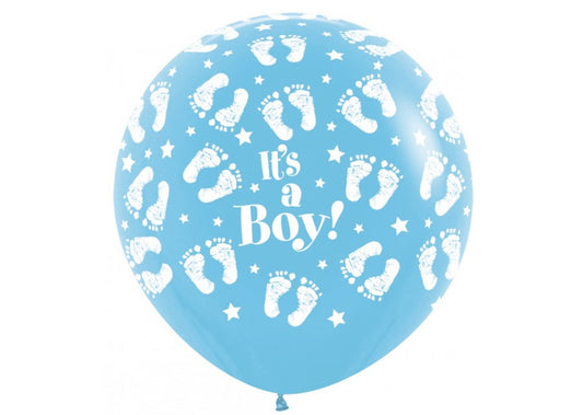 Bedrukte ballon: It's a boy! 91cm lichtblauw