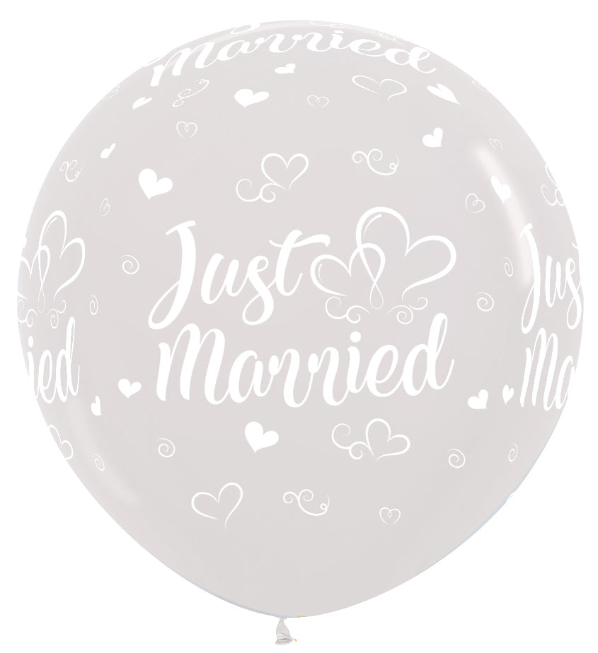 Bedrukte ballon: just married xl