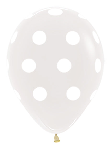 Bedrukte ballon: Doorzichtig met witte dots
