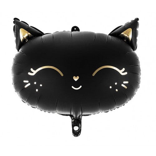 Folieballon zwart katten hoofd