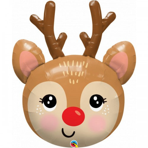 Folieballon red nose reindeer