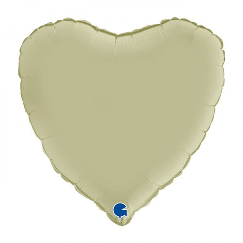 Folieballon hart olijf groen