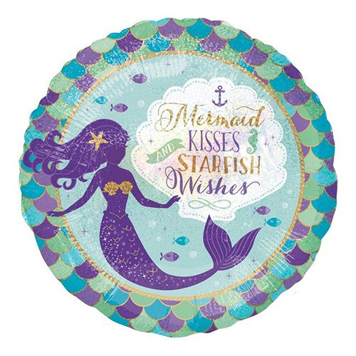 Folieballon mermaid kisses starfish wishes