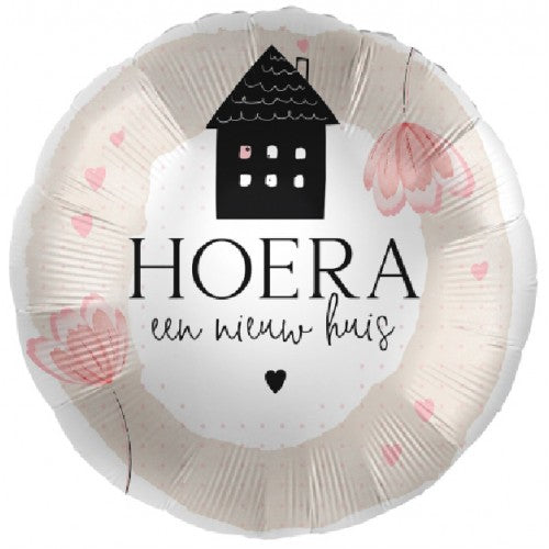 Folieballon hoera een nieuw huis